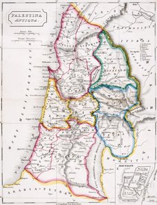 Kaart van Palestina, Palestina Antiqua, uit 